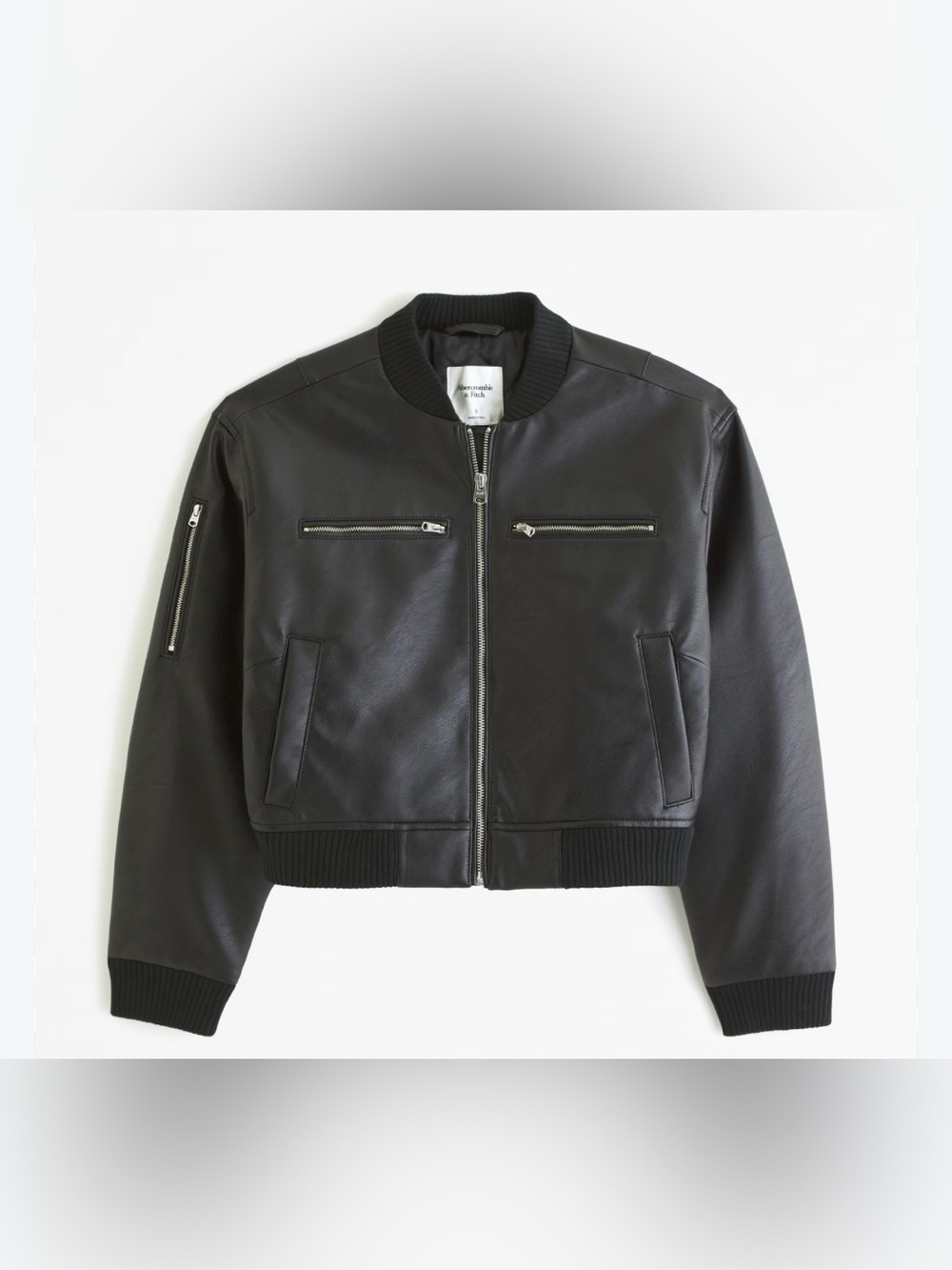 Abercrombie & Fitch Women’s Vegan Leather Bomber Jacket - Medium - NEW w/ TAGS